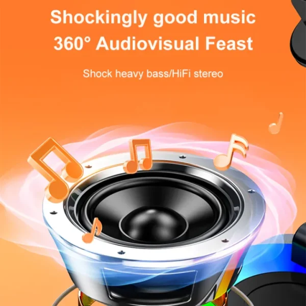 Bluetooth Speaker With Phone Stand 360ΒΊ Rotating Mobile Phone Holder Anti-Slip Base Bluetooth Audio 5000mAh Power Bank Bracket