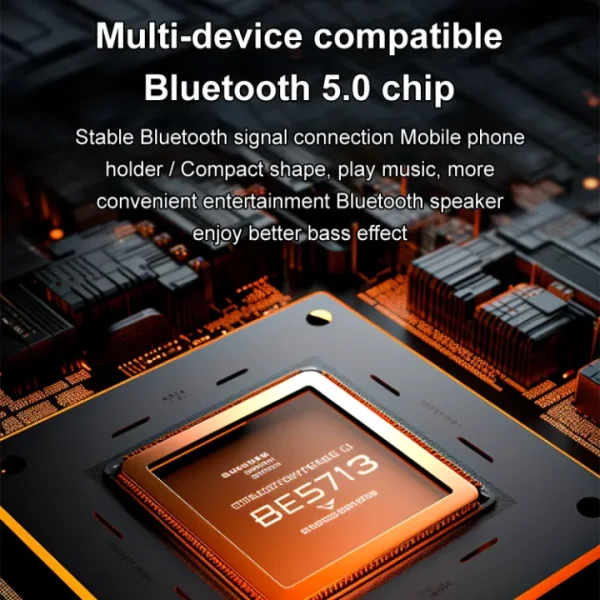 Bluetooth Speaker With Phone Stand 360ΒΊ Rotating Mobile Phone Holder Anti-Slip Base Bluetooth Audio 5000mAh Power Bank Bracket