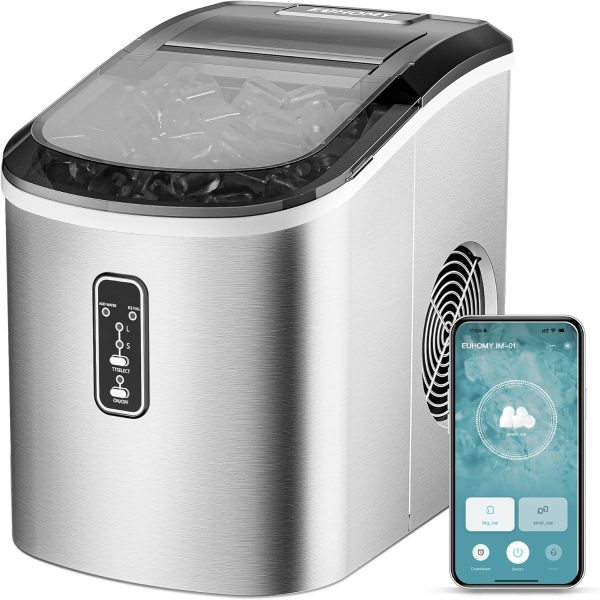 Celebrate with Us Anniversary Limited-Time & Limited-Quantity Deal AED د.إ99-109:EUHOMY Nugget Ice Maker Countertop with Handle, Ready in 6 Mins, 34lbs Per Day, Removable Top...