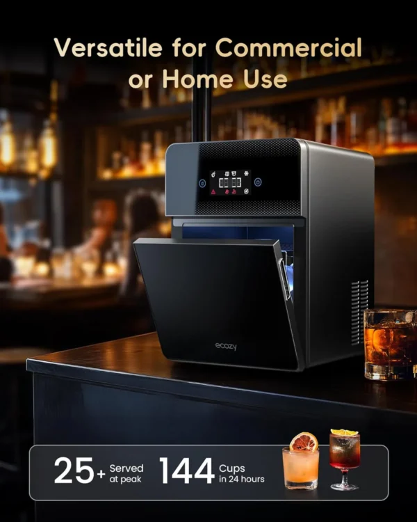 Clear Ice Ball Maker with CrystalRocks Technology, 4 pcs in 40 Mins, 144 pcs/Day, Sphere Ice Maker with Enhanced Insulation, Automatic Water Supply, Self-Cleaning for Whiskey &...