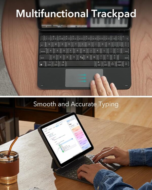 ESR iPad Air 11 Inch Case with Keyboard (M3,2025/M2,2024) & iPad Pro 11/Air 5/4 Gen Keyboard, Easy-Set Magnetic Stand, Portrait/Raised Modes, with Removable Protective Case,...