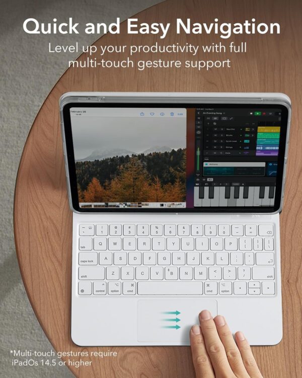 ESR iPad Air 11 Inch Case with Keyboard (M3,2025/M2,2024) & iPad Pro 11/Air 5/4 Gen Keyboard, Easy-Set Magnetic Stand, Portrait/Raised Modes, with Removable Protective Case,...