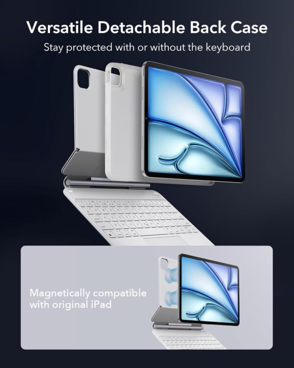 ESR iPad Air 11 Inch Case with Keyboard (M3,2025/M2,2024) & iPad Pro 11/Air 5/4 Gen Keyboard, Easy-Set Magnetic Stand, Portrait/Raised Modes, with Removable Protective Case,...