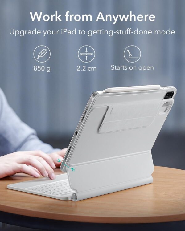 ESR iPad Air 11 Inch Case with Keyboard (M3,2025/M2,2024) & iPad Pro 11/Air 5/4 Gen Keyboard, Easy-Set Magnetic Stand, Portrait/Raised Modes, with Removable Protective Case,...