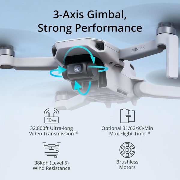 Limited-Time Sale for Summer Surprises AED 99د.إ:DJI Mini 4K Fly More Combo, Drone with 4K UHD Camera for Adults, Under 249 g, 3-Axis Gimbal Stabilization, 10km Video...