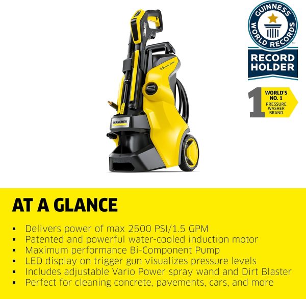 Limited-Time Sale for Summer Surprises AED 99د.إ:Kärcher Pressure Washer, K5 Power Control, Max 2500 PSI, 32 ft. Hose, 2 Spray Wands - 1.55 GPM