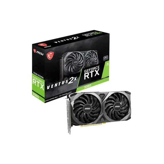 Limited-Time Sale for Summer Surprises AED 99د.إ:MSI GeForce RTX 3060 VENTUS 2X 12G OC Graphics Card: PCI Express Gen 4, 15 Gbps Memory Speed, 12GB GDDR6, 3x DisplayPort, 7680 x...