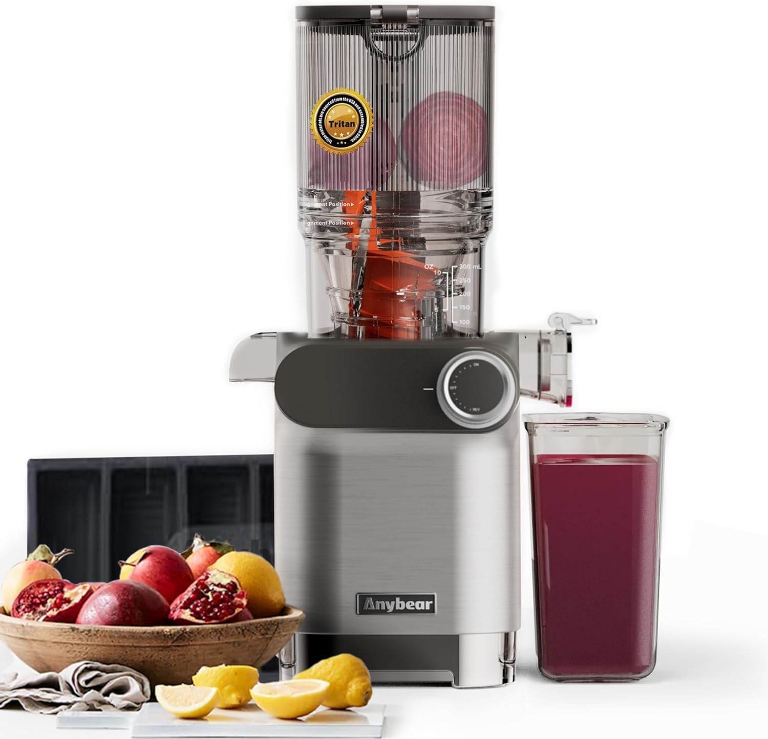 Summer Final Clearance Just AED 89د.إ:Cold Press Juicer, 200W Slow Juicer 4.3" Large Feed Chute Fit Whole Fruits Vegetables | Upgraded Auger | Tritan Material | BPA Free | Juice...