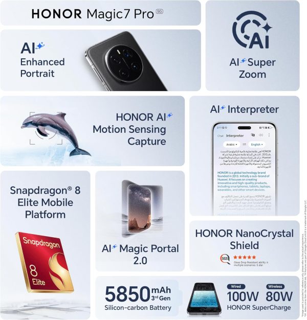 Summer Final Clearance Just AED 89د.إ:HONOR Magic 7 Pro 5G 12GB RAM 512GB Dual SIM With Free Gifts & 360° Damage Protection* - UAE Version