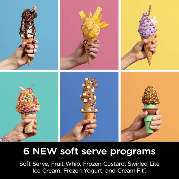 While Stocks Last:Ninja Swirl by CREAMi Ice Cream and Soft Serve Maker, Sorbet, Milkshake, Frozen Yogurt, Low Calories Program & More, 13-in-1, Soft Serve Handle, (2) CREAMi...